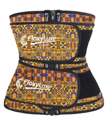 DETACHABLE ASHANTE PATTERNED WAIST TRAINER ZIP